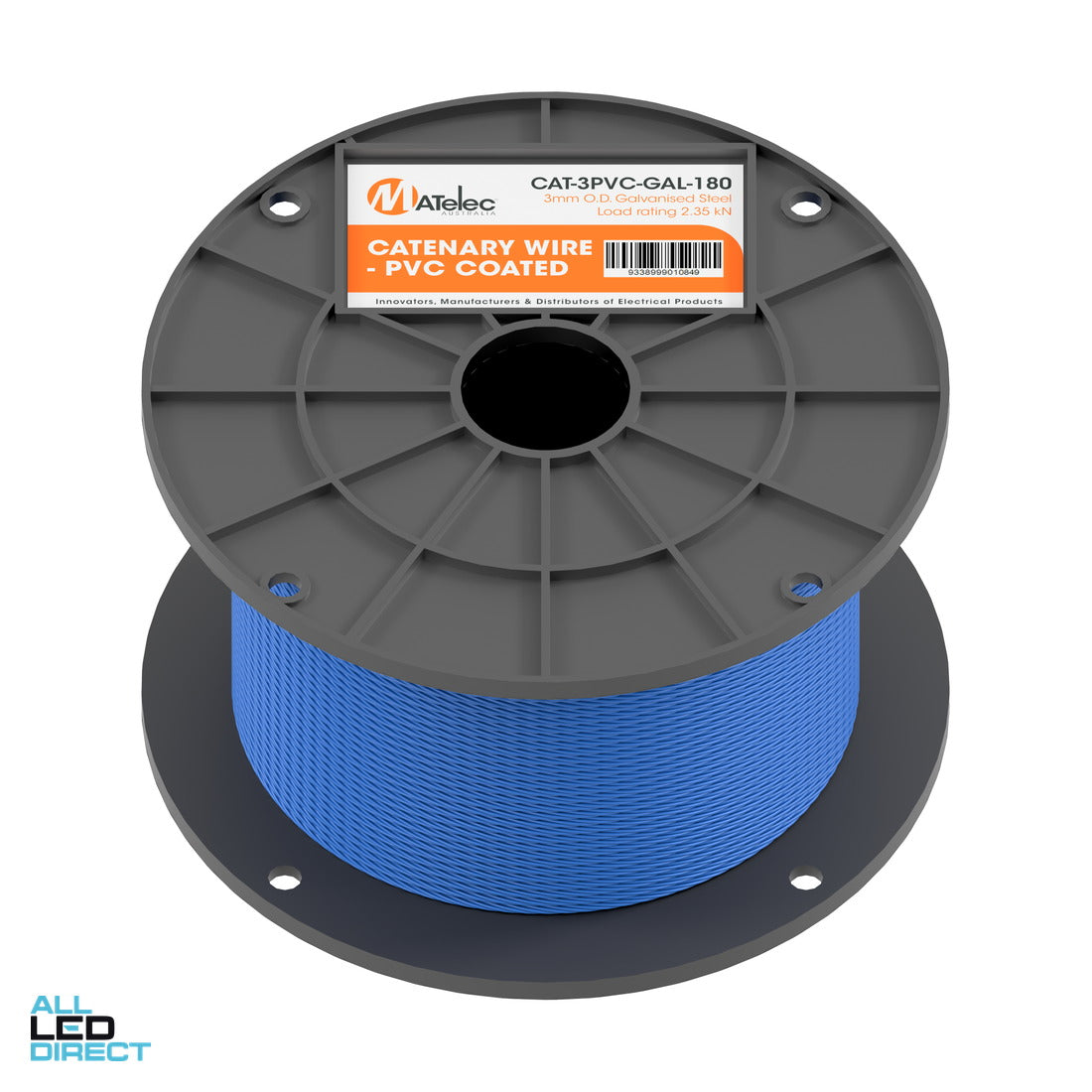 Matelec 3mm PVC Coated Catenary Wire 180m Drum