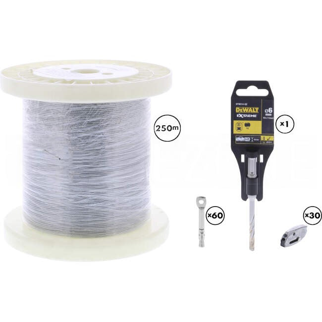 Gripple 2mm 250 Metre Catenary Wire Kit