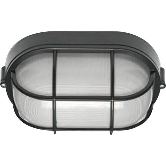 Pierlite 9 Watt CARLTON 210mm x 110mm Surface Mounted Oval IP54  LED Bunker Light Black 3K/4K/6K