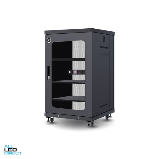 Serveredge 18RU 600mm Wide & 600mm Deep Fully Assembled Free Standing Server Cabinet ALL LED Direct