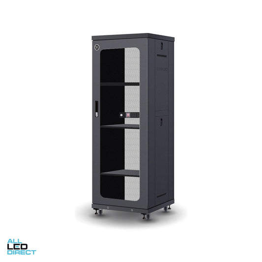 Serveredge 32RU 600mm x 600mm x 1618mm Fully Assembled Free Standing Server Cabinet ALL LED Direct