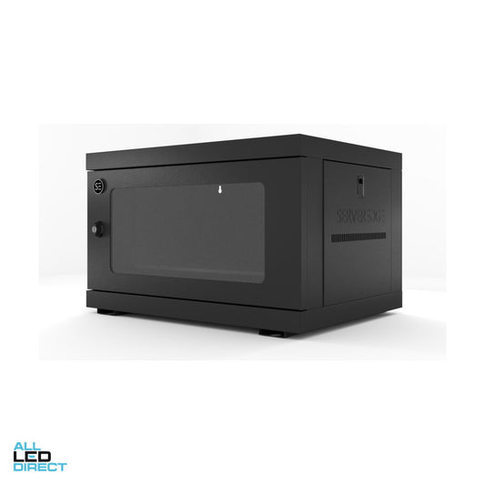 Serveredge 6RU 600mm x 450mm x 380mm Fully Assembled Wall Mounted Server Cabinet ALL LED Direct