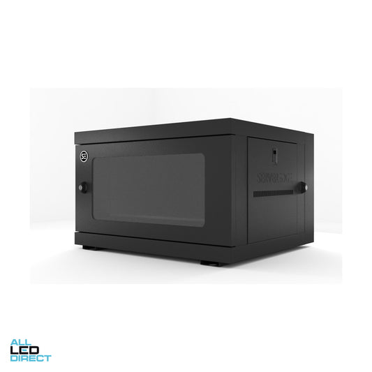 Serveredge 6RU 600mm x 550mm x 370mm Swing Frame Wall Mount Server Cabinet ALL LED Direct