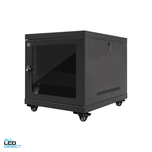 Serveredge 9RU 600mm x 600mm x 589mm Deep Wall Mount Server Cabinet with Wheels Fitted ALL LED Direct