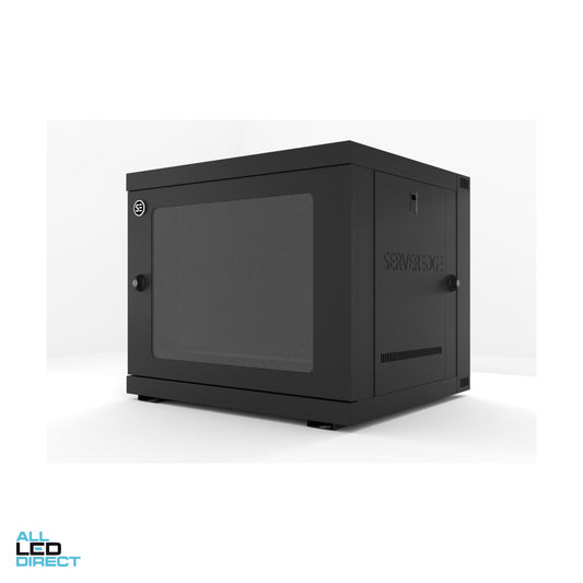 Serveredge 9RU 600mm x 550mm x 504mm Swing Frame Wall Mount Server Cabinet ALL LED Direct