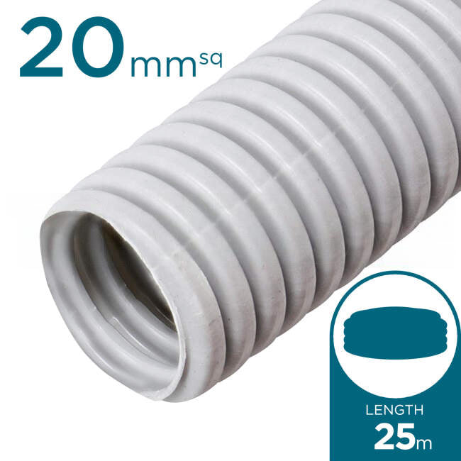 GTS 20mm Corrugated Conduit Medium Duty 25 Metre