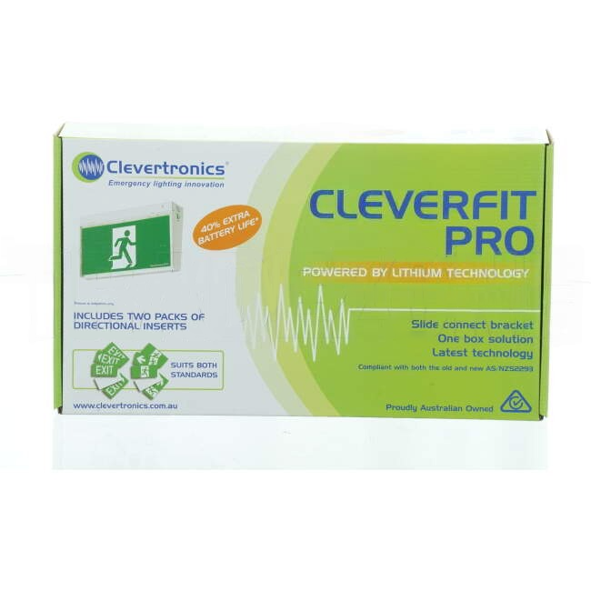 Clevertronics 3 Watt LED CLEVERFIT PRO 100k Hours Maintained or Non Maintained Double Sided Wall or Ceiling Mounted D24 Running