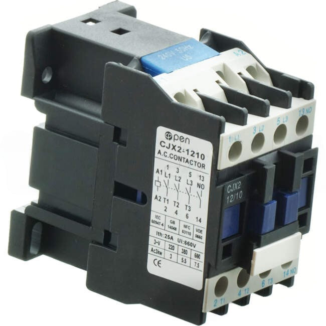 Dore 12 Amp 4 Pole 5.5Kw Contactor With 240 Volt AC Coil & 1 x N/O Auxiliary Contacts