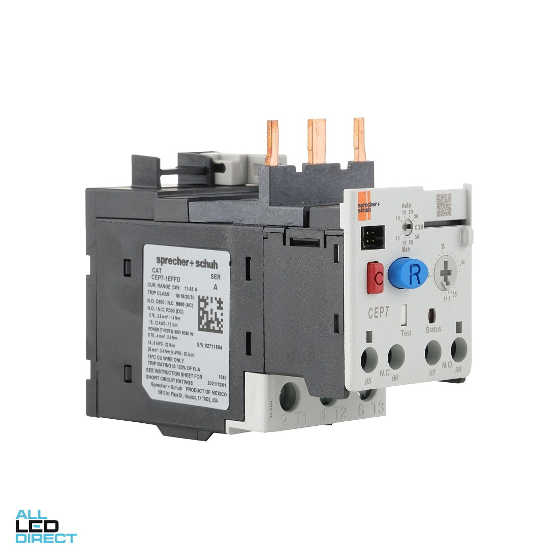 NHP 9.0 Amp - 45 Amp Electronic Overload Relay With Auto & Manual Reset ALL LED Direct