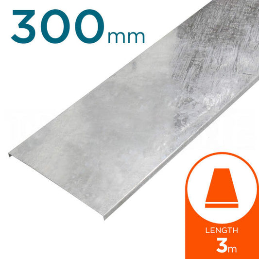EZYSTRUT 300mm Flat Cable Tray Cover 3.0m Long Hot Dipped Galvanised