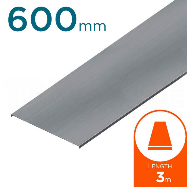 EZYSTRUT 600mm Flat Cable Tray Cover 3.0m Galvabond