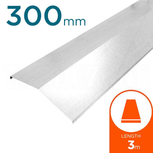 Ezystrut 300mm Peaked Cable Tray Cover 3.0m Long for ET3 and ET5 Galvabond