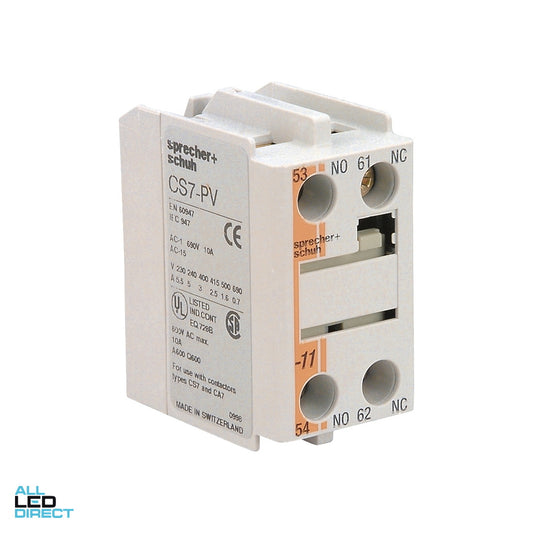 NHP CA7 10 Amp 2 Pole Auxiliary Contact 1 x Normally Open & 1 x Normally Closed ALL LED Direct