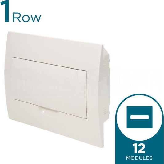 NHP 1 Row of 12 Pole Plastic Flush Mounted Switchboard Plain Door