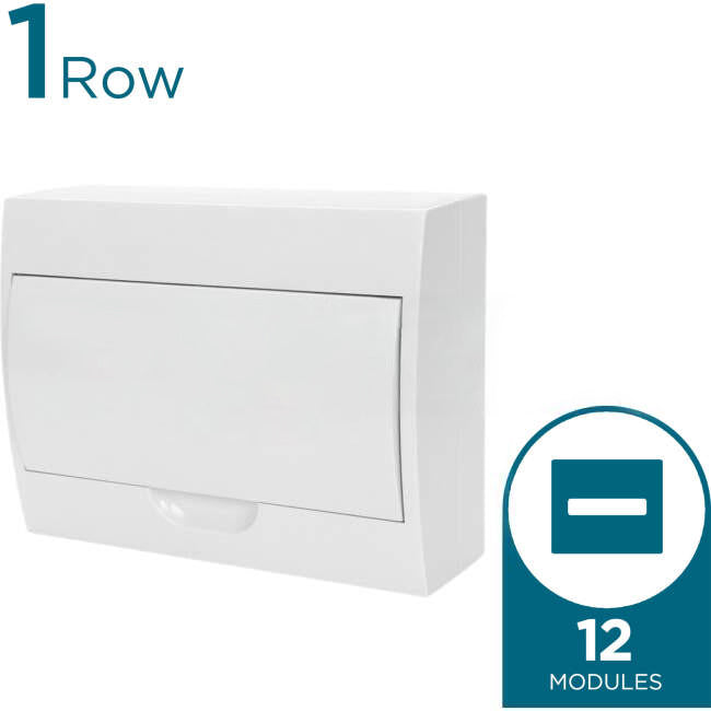 NHP 1 Row of 12 Pole Plastic Surface Mounted Switchboard Plain Door ...