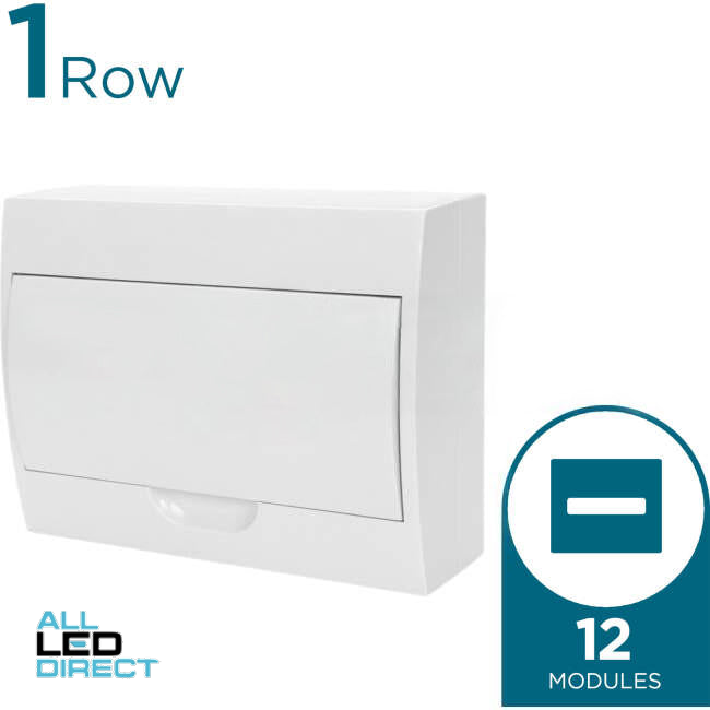 NHP 1 Row of 12 Pole Plastic Surface Mounted Switchboard Plain Door