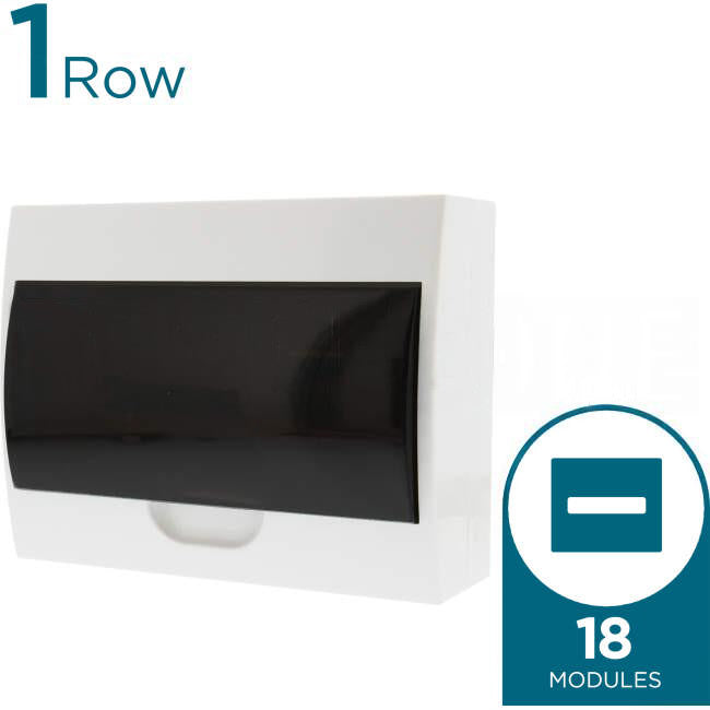 NHP 1 Row of 18 Pole Plastic Surface Mounted Switchboard Transparent D ...