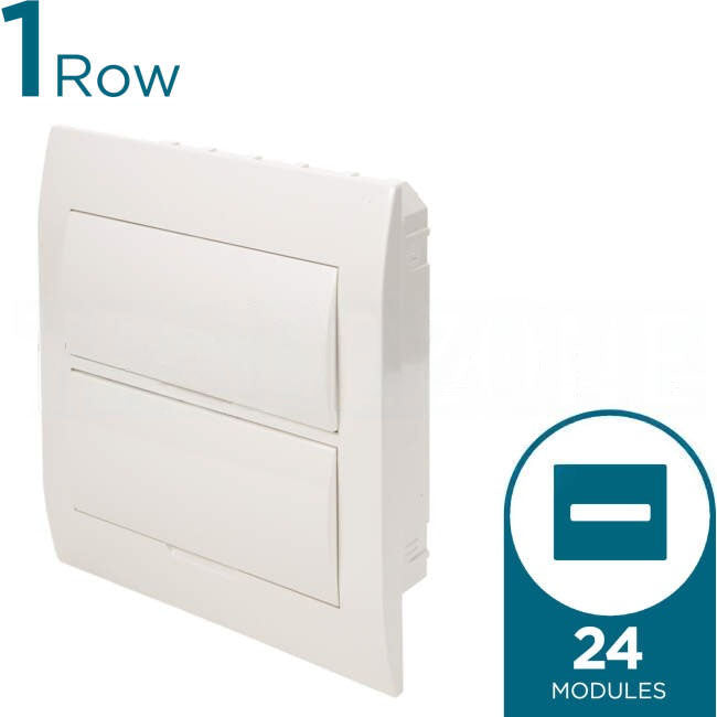 NHP 1 Row of 24 Pole Plastic Flush Mounted Switchboard Plain Door – All ...