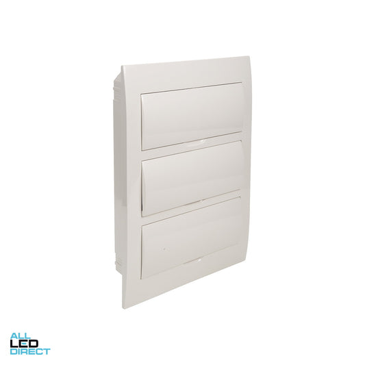 NHP 36 Pole Plastic Flush Mounted Switchboard Plain Door ALL LED Direct