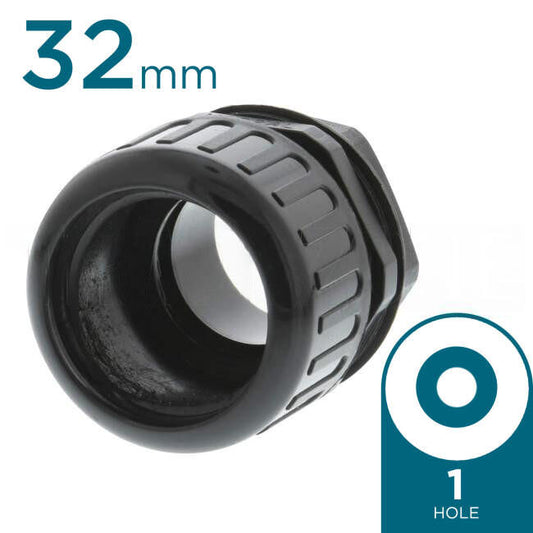 Cobalt Solar 32mm Corrugated Conduit Fitting UV Black