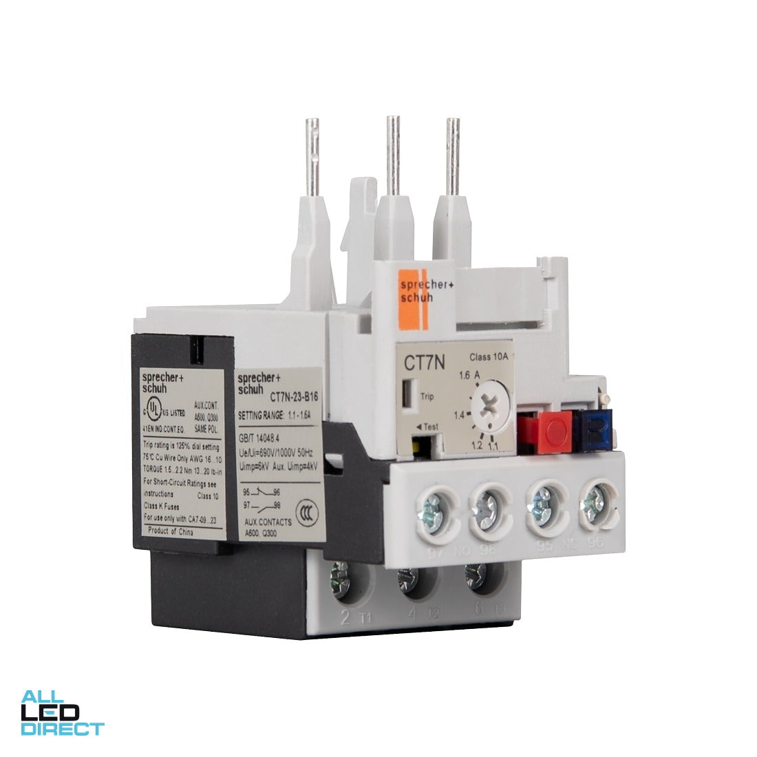 NHP Thermal Overload Relay 1.1 Amp - 1.6 Amp ALL LED Direct
