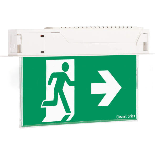 Clevertronics 2.5 Watt LED ULTRABLADE PRO Recessed Emergency Exit Light IP20