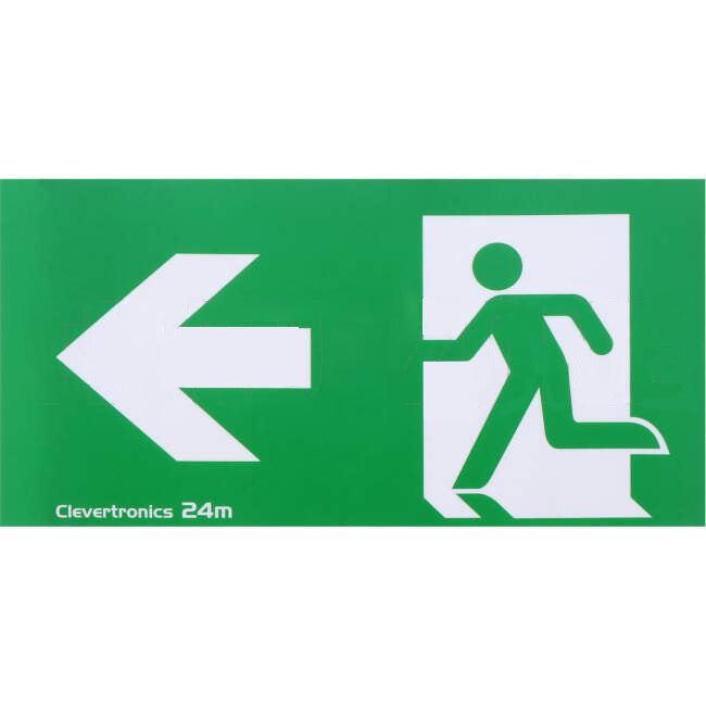 Clevertronics 1.4 Watt LED ULTRABLADE PRO Maintained Double Sided Surface Mounted Running Man Exit Sign