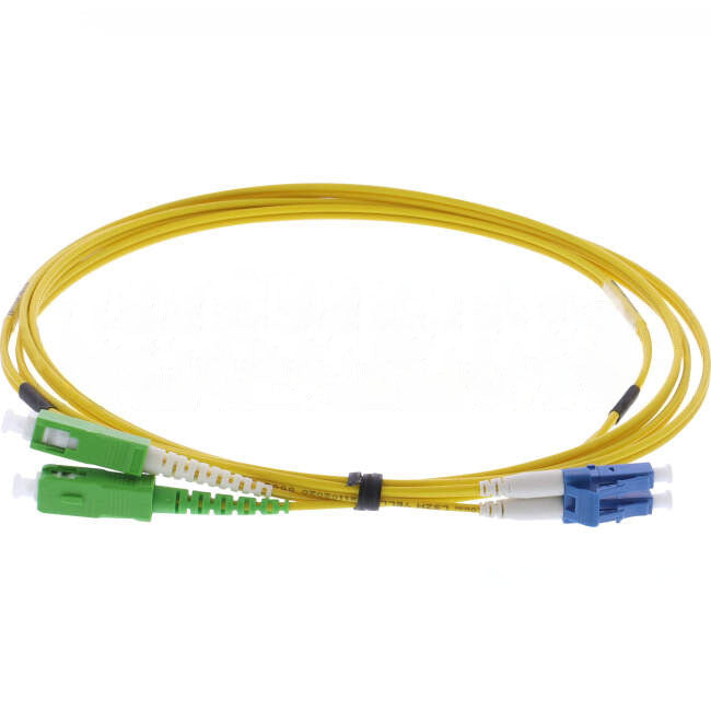 AFL Fibre Optic OS2 Duplex Patch Lead Suitable For LC & SCA Connector Yellow 2 Metres