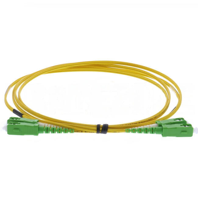 AFL Fibre Optic OS2 Duplex Patch Lead Suitable For SCA & SCA Connector Yellow 2 Metre