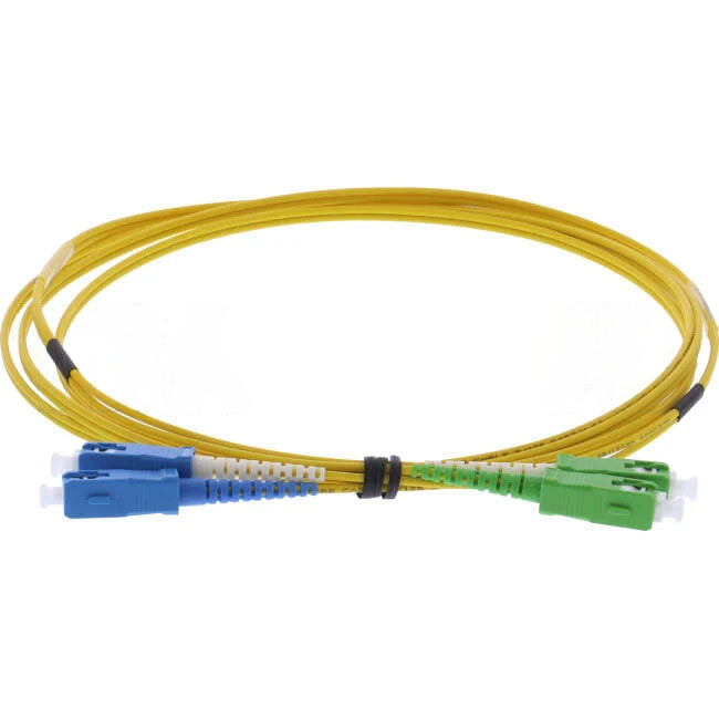 AFL Fibre Optic SM Duplex Patch Lead Suitable For SCA- SC Connector Yellow 2 Metres