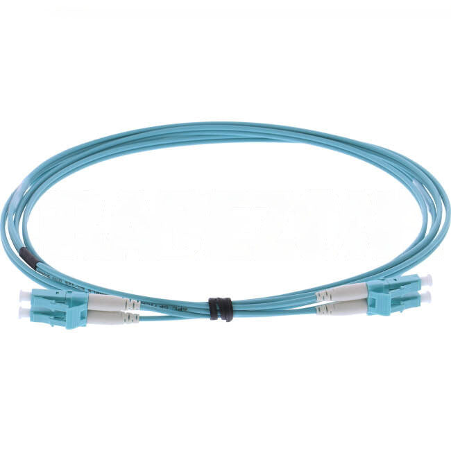 AFL Fibre Optic OM4 Duplex Patch Lead LC- LC Connector Aqua 1 Metre