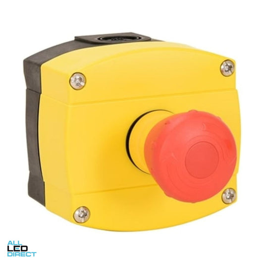 NHP Emergency Stop Push Button & Enclosure With 1 x N/C Contact Plastic Red ALL LED Direct