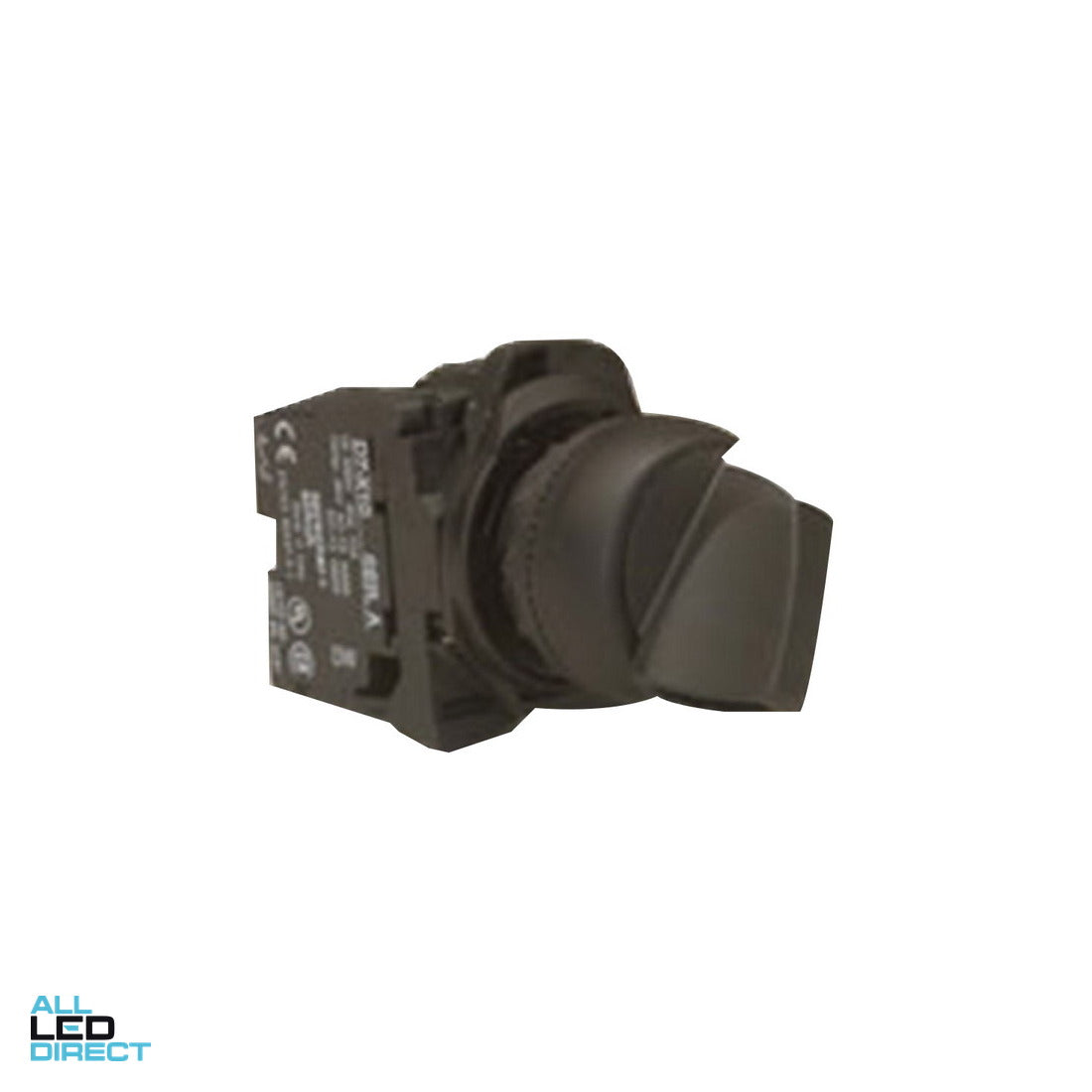 NHP 22.5mm 3 Position Selector Switch With 1 x N/O Contact Plastic Black ALL LED Direct