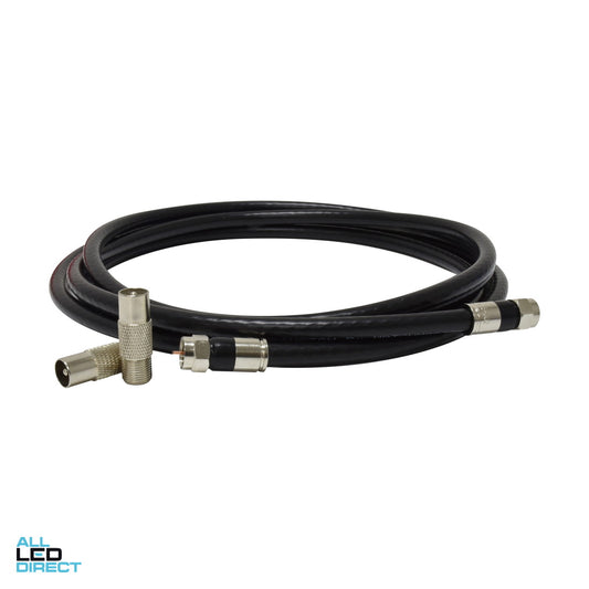 Matchmaster 2 Meter Flylead RG6 Quad Including Adaptors ALL LED Direct