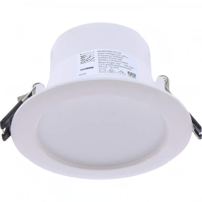 Davis Lighting 9 Watt DALCO 90mm Cut Out Dimmable LED Downlight White TRI Colour