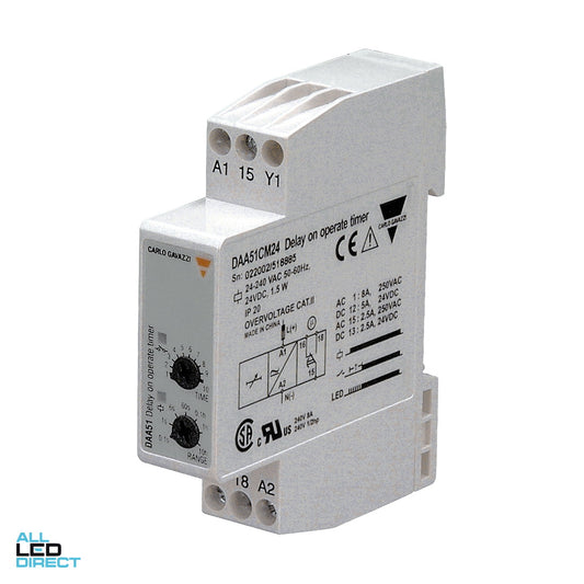 NHP Timer On Delay Relay Din Rail Mount 24VDC/24VAC-240VAC 0.1 Second - 100 Hour 17.5mm