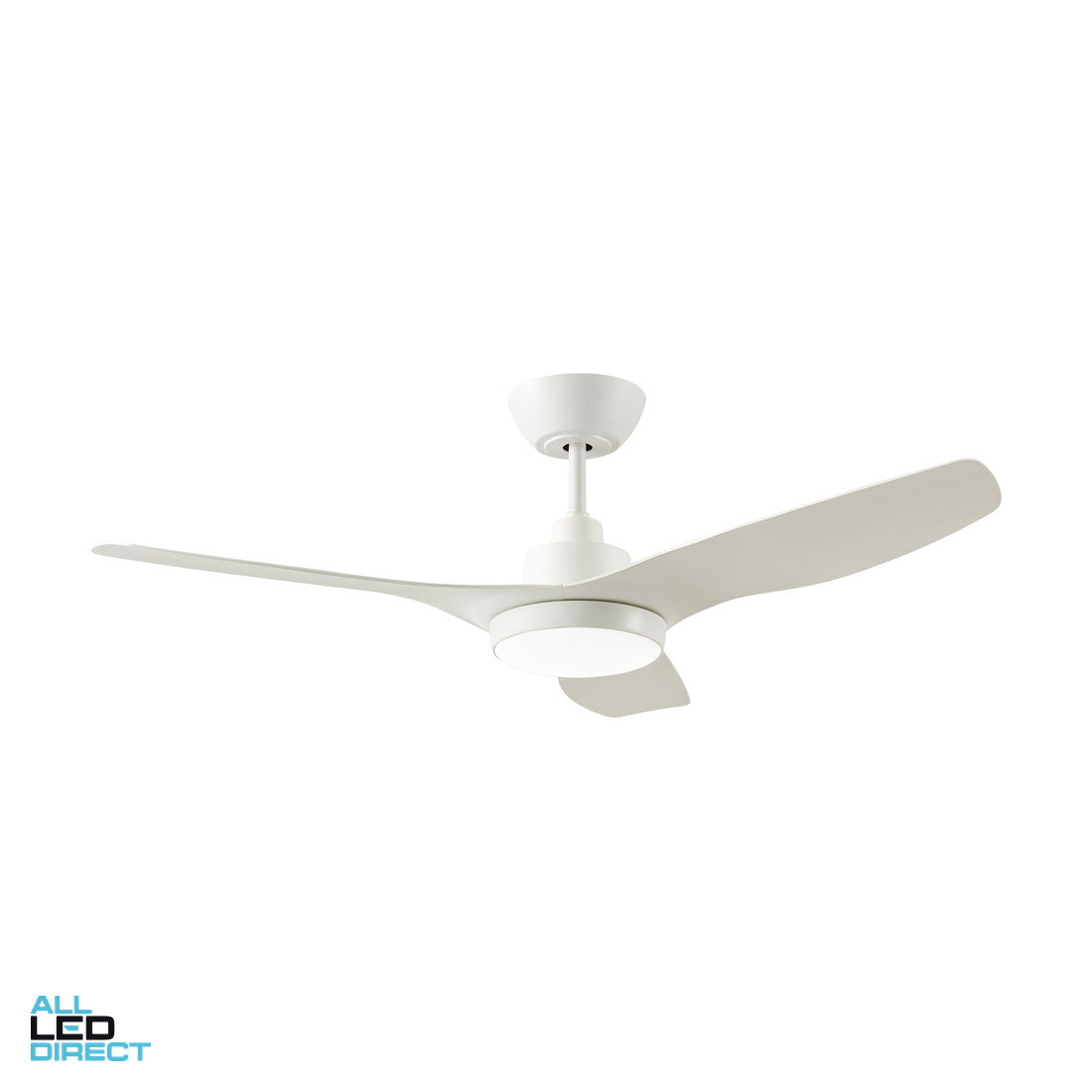 Ventair 1200mm (48') Intelligent Energy Saving DC 3 Blade Ceiling Sweep Fan & Light With Remote Control White ALL LED Direct