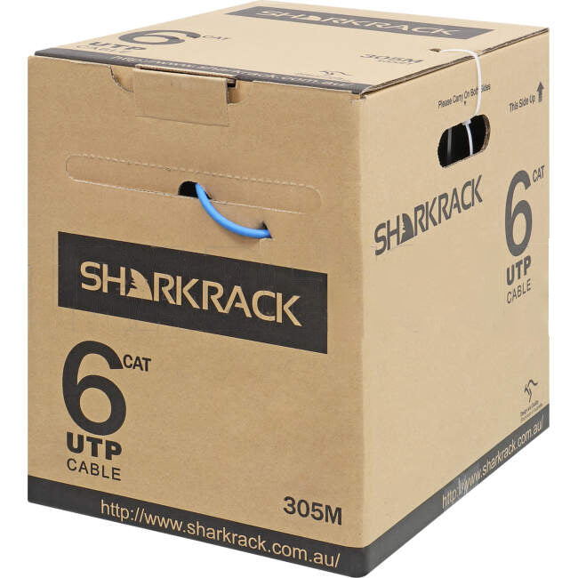 Devline by SharkRack CAT6 Cable 4 Pair U/UTP Low Smoke Zero Halogen Blue 305 Metre Dispenser Box