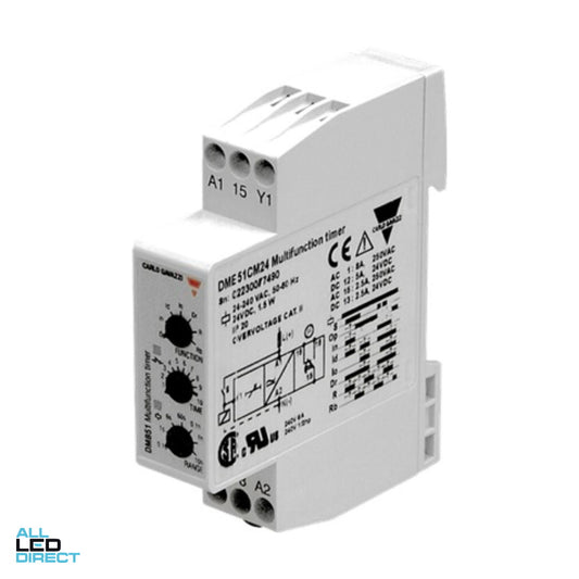 NHP Timer Multi Fuctional Din Rail Mount 12-240vacdc 0.1 Second - 100 Hour 17.5mm ALL LED Direct