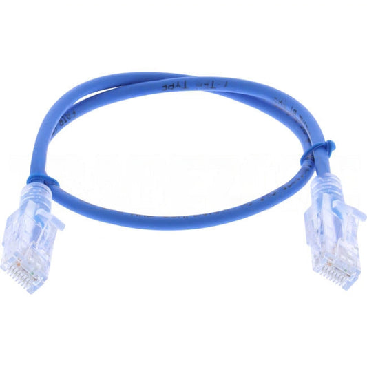 Devline by SharkRack 0.5 Metre RJ45 CAT6A UTP Thin Patch Lead Blue