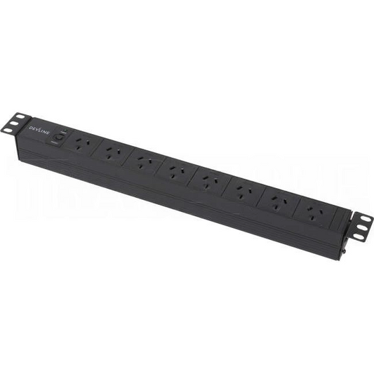 SharkRack 10 Amp 1RU 8 Way Horizontal Power Rail