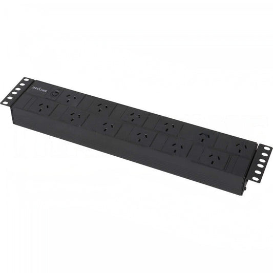 SharkRack 10 Amp 2RU 12 Way Horizontal Power Rail