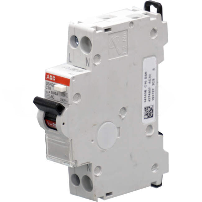 ABB 10 Amp Miniature Circuit Breaker & Residual Current Device MCB/RCD RCBO C Curve 1 Pole With Neutral AC 6kA 30mA