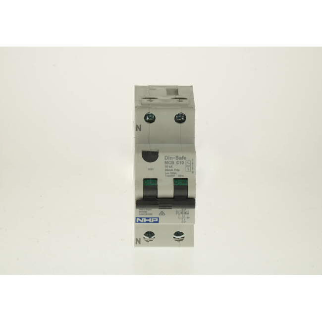 NHP 10 Amp Miniature Circuit Breaker & Residual Current Device MCB/RCD RCBO 2 Pole 10kA 30mA