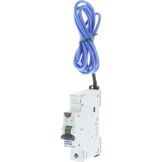 NHP 10 Amp DIN-T Miniature Circuit Breaker & Residual Current Device MCB/RCD RCBO 1 Pole 6kA 30mA ESV APPROVED