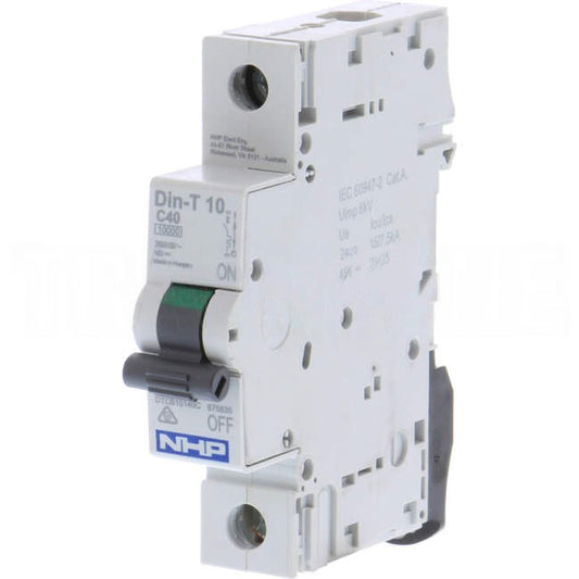 NHP 40 Amp Miniature Circuit Breaker MCB C Curve 1 Pole 10kA