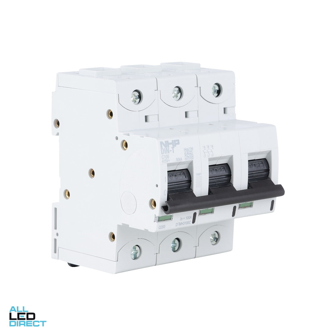 NHP 80 Amp DIN-T Miniature Circuit Breaker MCB C Curve 3 Pole 10kA ALL LED Direct