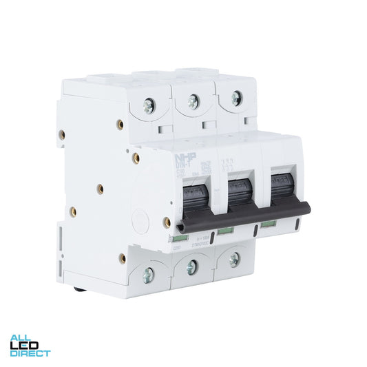 NHP 80 Amp DIN-T Miniature Circuit Breaker MCB C Curve 3 Pole 10kA ALL LED Direct
