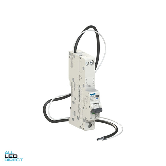 NHP 25 Amp DIN-T Longbody MCB/RCD RCBO C Curve 1 Pole + N 10kA 30mA ALL LED Direct