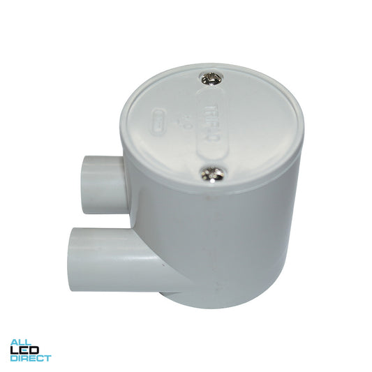 Tripac 25mm 2 Way Deep Round Junction Box- Green Star Certified